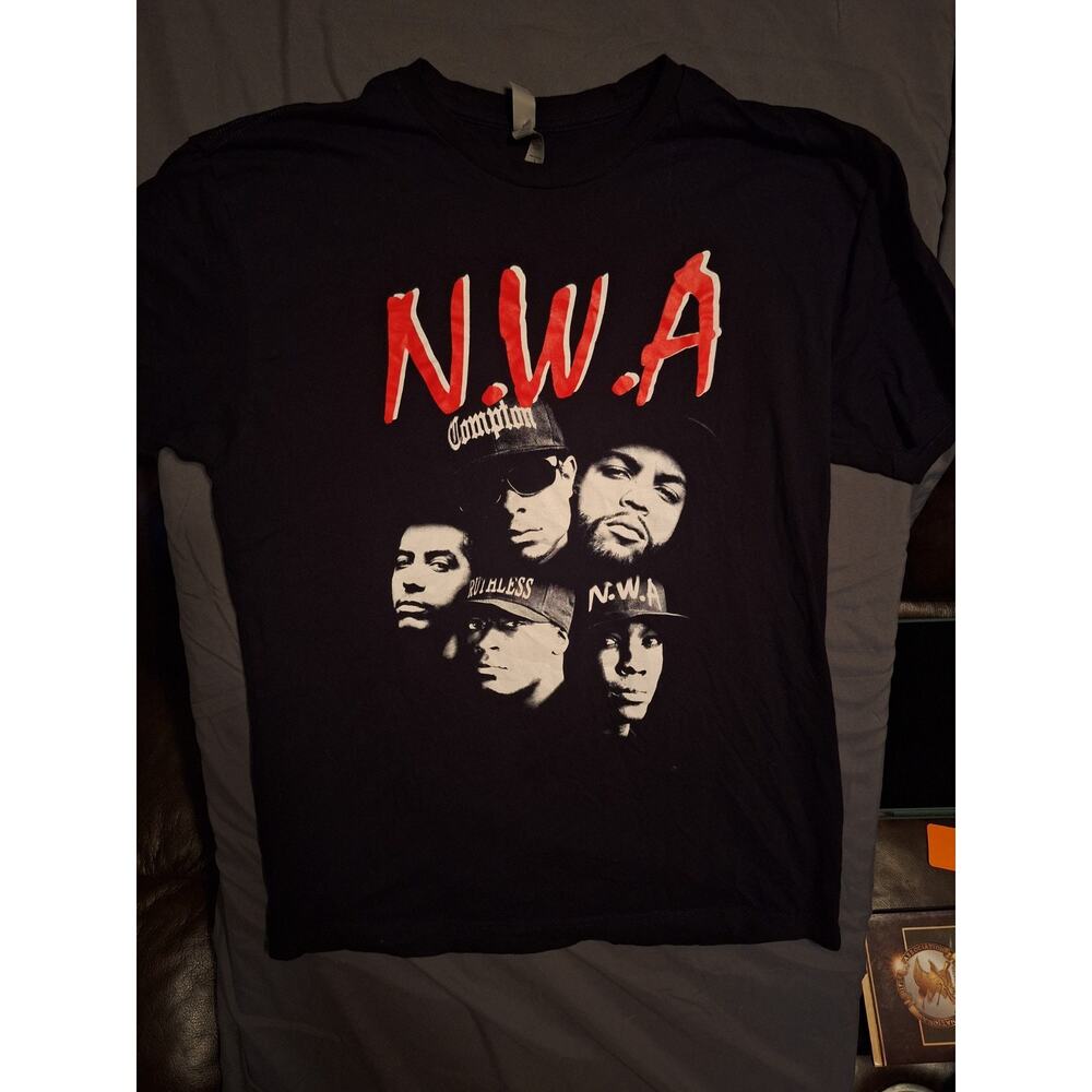 NWA Black Tshirt Size Large Hip Hop West Coast Dr Dre Eazy E Compton Sz L